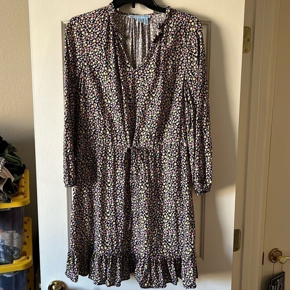 Draper James EUC navy‎ blue floral dress size L
